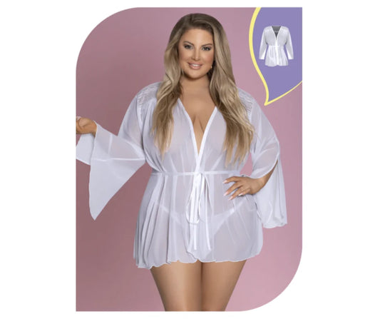 Mesh Flowing Short Robe
