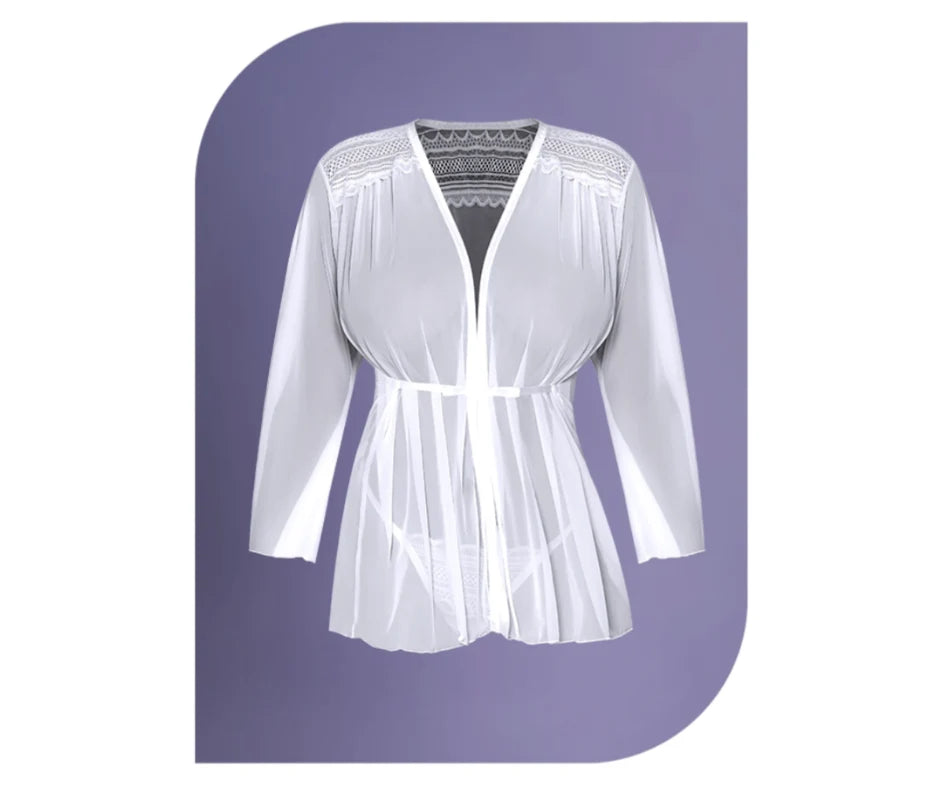 Mesh Flowing Short Robe