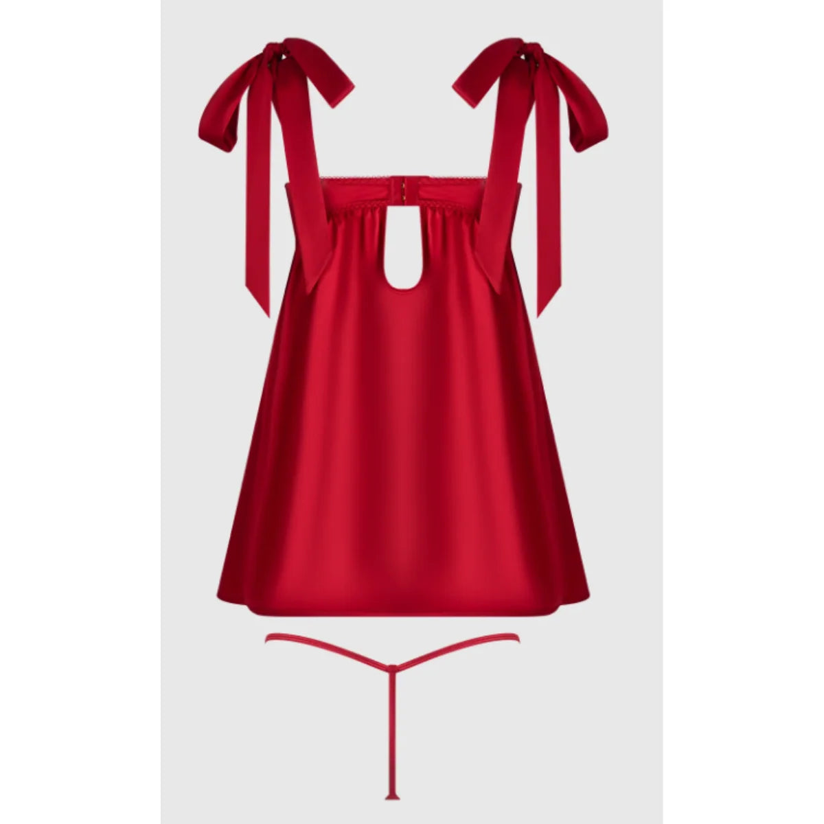 Rosalie Satin & Embroidered Lace Babydoll & G-String
