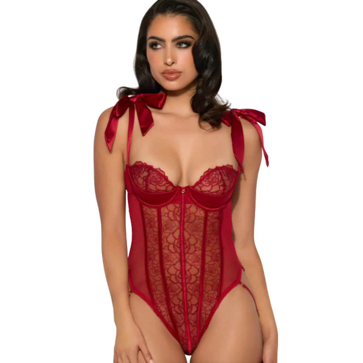 Rosalie Embroidered Lace Teddy