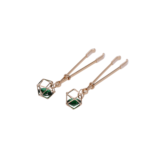 Emerald Crystal Nipple Clips