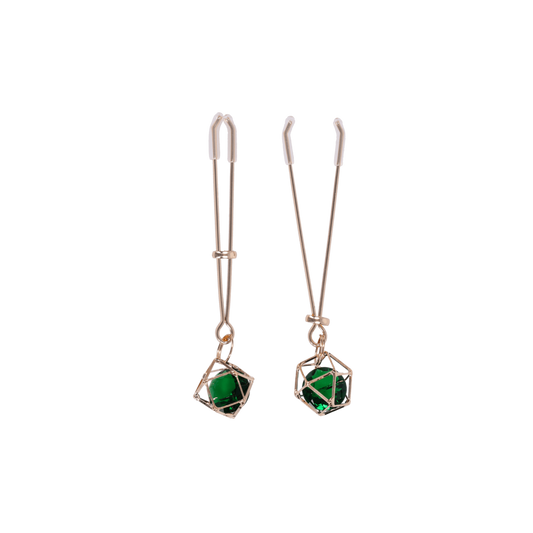 Emerald Crystal Nipple Clips