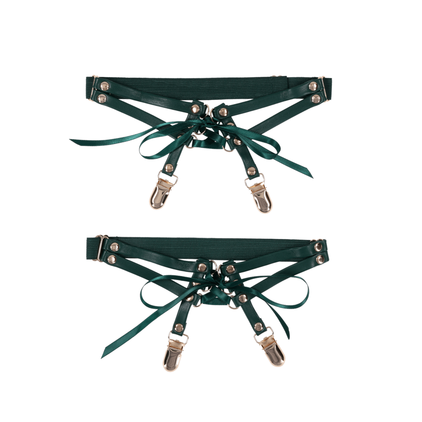 Emerald Laced Up Garters