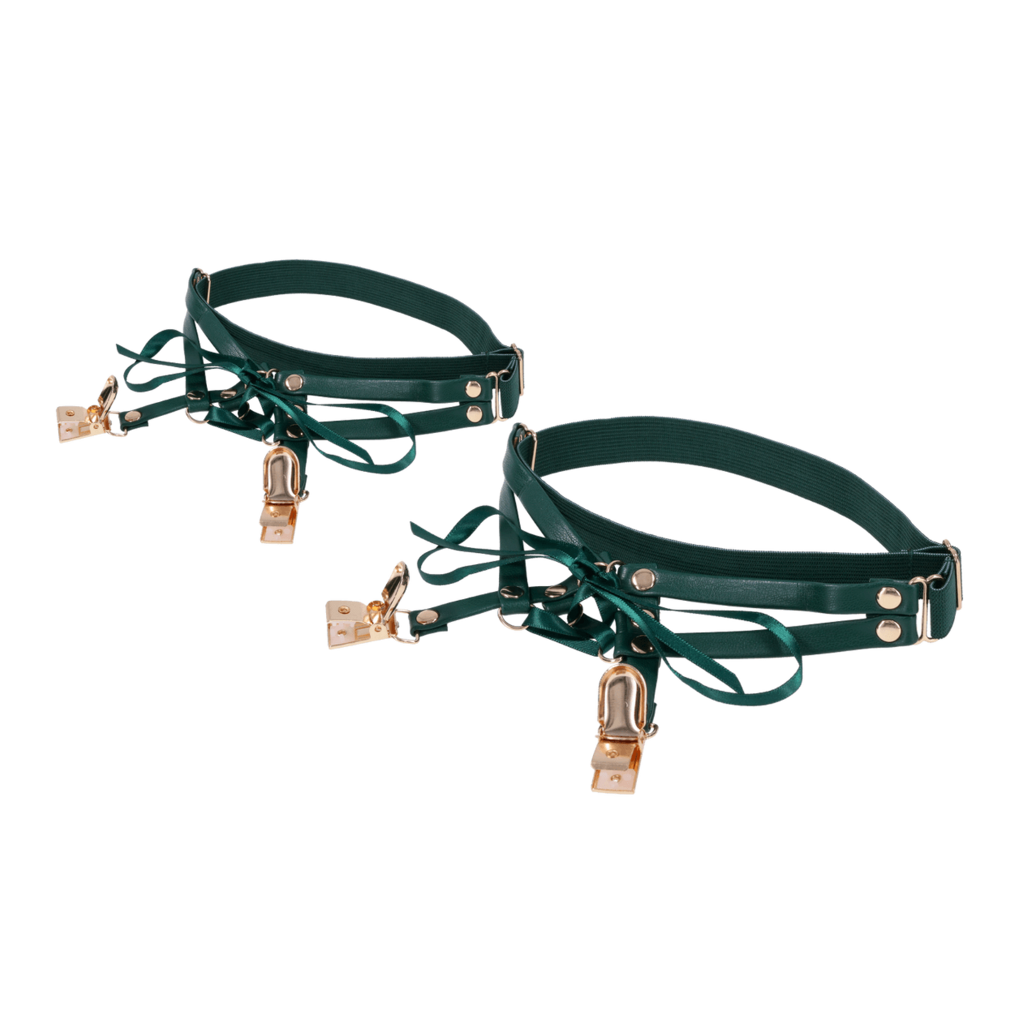 Emerald Laced Up Garters