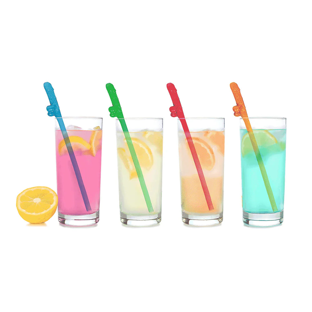 Super Fun Peen Party Straws 8-Pack Multicolor