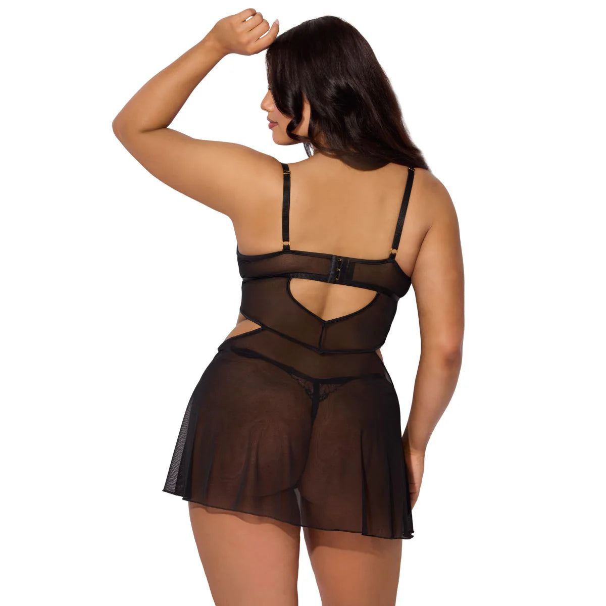 Nova Blacklight Lace Babydoll & G-String Set