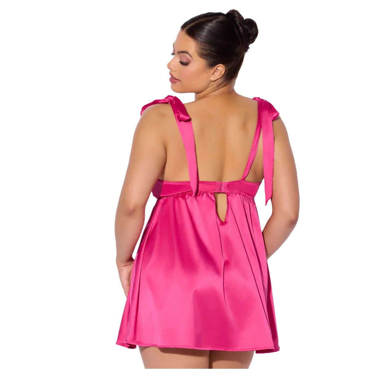Brigeta Satin Open Cut Babydoll & G-String Set