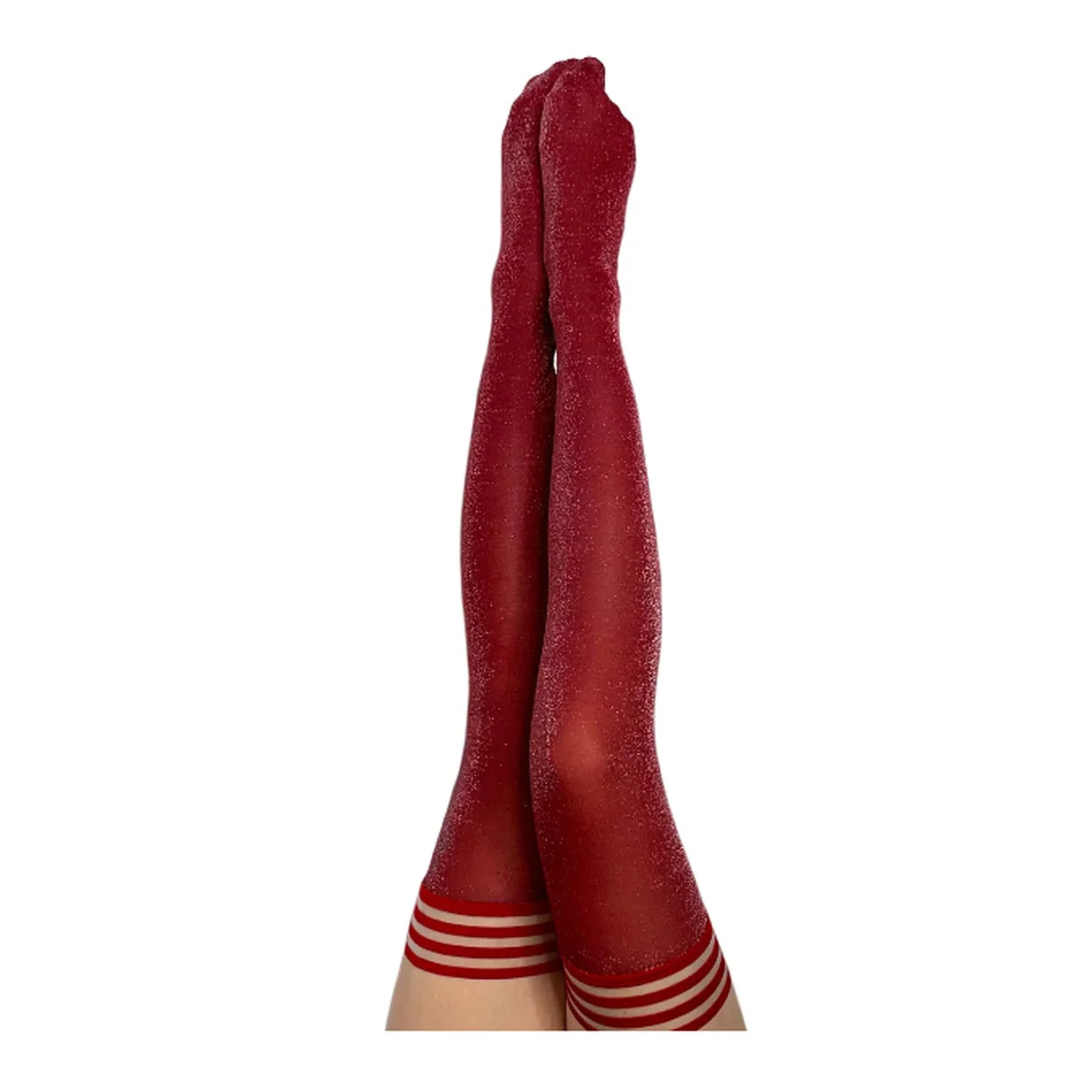 Holly Shimmer Thigh High - Cranberry