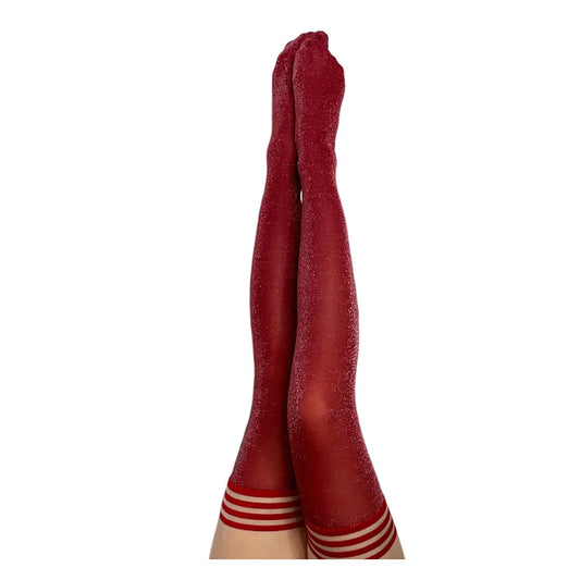 Holly Shimmer Thigh High - Cranberry