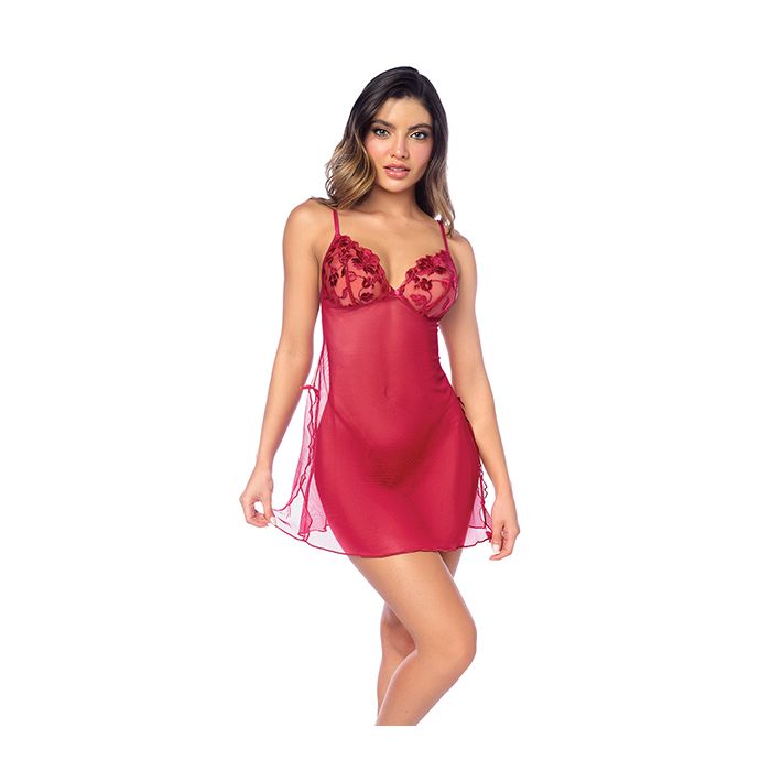 Luxe Babydoll w/Adjustable Straps & G-String - Red