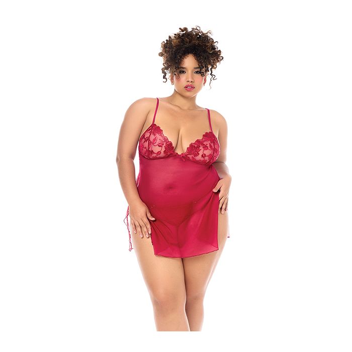Luxe Babydoll w/Adjustable Straps & G-String - Red