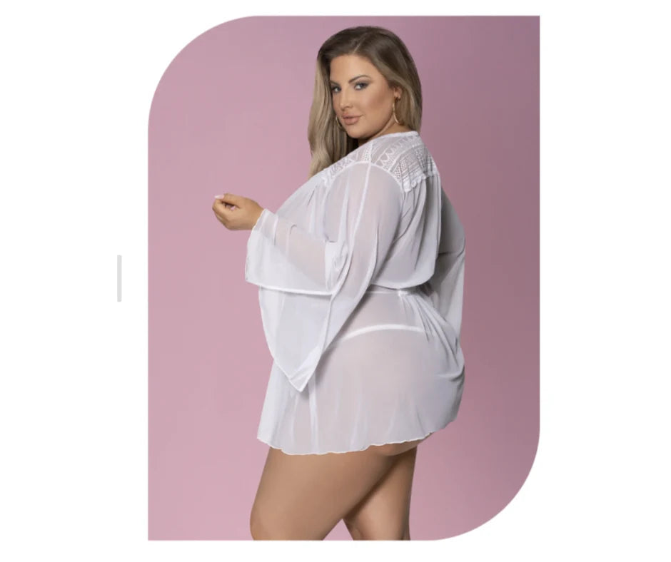 Mesh Flowing Short Robe