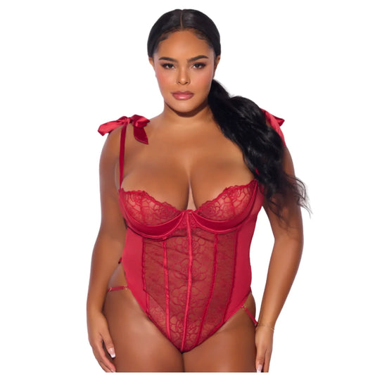 Rosalie Embroidered Lace Teddy